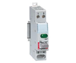 Legrand LEG04463 Poussoir/Inter poussoir double fonction 20 A 250 V 1 NO/voyant Vert