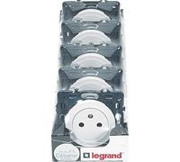 Legrand LEG200348 Célaine Prise de courant surface, 250 V, Blanc, Set de 5 pièces