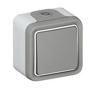 Legrand Interrupteur ou va et vient LEG69901 apparent complet Gris Plexo