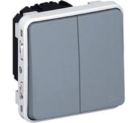 Legrand LEG69925 Double interrupteur ou va et vient composer Gris Plexo