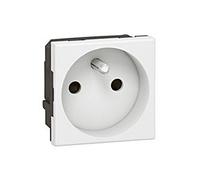 Prise 2P+T Mosaic 2 modules bornes automatiques - blanc