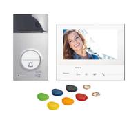 Bticino Kit d'interphone de porte 363911, Classe vidéo 300 x13e, ligne 3000 badge, blanc