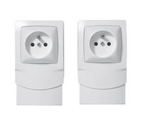 LEGRAND | Lot 2 cadres 1 poste 2x1PC épaisseur 12.5, montage déjà équipé pour plinthe, prise de courant de protection incluse, installation simple en saillie