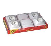 LEGRAND Lot appareillage saillie ASL 2 interrupteurs + 4 prises de courant avec terre