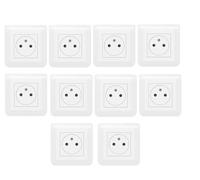 Legrand-Lot de 10 prises de courant 2P+T 16A complet Mosaic - Blanc