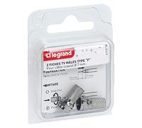 Legrand Fiches TV – Jeu de 2 fiches F mâle – Diamètre 7 mm – Métal – Intérieur