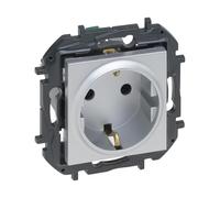 LEGRAND Lot de 3 prises 2P+T 16 A monobloc pour installation encastrée, gamme Niloé Step, couleur aluminium, 398303B