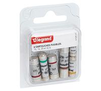 Legrand - Lot de 6 cartouches fusibles pour porte-fusibles - sans témoin