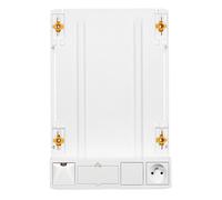 LEGRAND - Mini Tablette pour Box Opérateur - à Fixer | 375x250x90mm, blanc, plastique sans halogène, encastré mural, avec prise 2P+T 16A, cordons RJ45/RJ45 et RJ45/RJ11