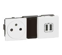 Legrand-MOSAIC COMBI USB 2P+T