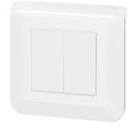 LEGRAND | Double Interrupteur Ou Va-Et-Vient, Mosaic, Permet De Commander Deux Circuits Lumière, Connexion Rapide Sans Outil Par Bornes Automatiques, Livré Complet Avec Plaque Et Support De Montage