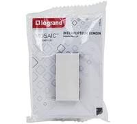 LEGRAND | Poussoir 6A 1 Module Composable Blanc, Mosaic, Connexion Rapide Sans Outil Par Bornes Automatiques, Montage Encastré Avec Boîte 40mm, Finition Brillante