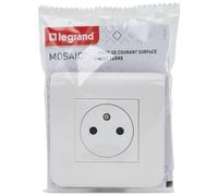 Legrand – Prise de courant Mosaic – 2P+T 16A bornes auto – blanc – complet