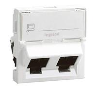 Legrand Mosaic - Prise rj45 Catégorie 6 ftp 2 module blanc 2x45