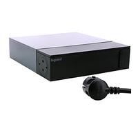 Legrand, Multimedia TV Corner 694515 Multiprise 4 prises avec interrupteur marche/arrêt, protection contre les surtensions intégrée (SPD), câble de 2 m, noir