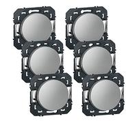 LEGRAND | Multipack Dooxie 6 Interrupteurs Va Et Vient Aluminium Composable, Montage Encastré, Finition Mate, Protection De Surface Laquée