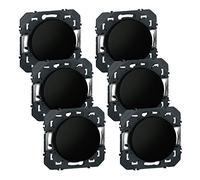 LEGRAND | Multipack Dooxie 6 Interrupteurs Va Et Vient Noir Composable, Montage Encastré, Finition Mate, Protection Surface Laquée