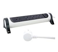 Legrand Multiprise Fija et Rotative 10/16A – 4 prises, interrupteur, 1,5 m, blanc/gris foncé