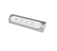 Legrand Multiprise d'angle 3x prise, USB-A, USB-C, sans câble Ultra blanc/aluminium 694504