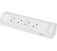 LEGRAND, Perfect-Fit 694503 Multiprise d'angle coudée à 45°, montage mural et sur table, sans câble, ultra blanc, 4 prises