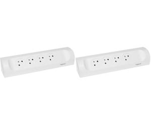 LEGRAND - Multiprise d'angle à Câbler - 4 Prises Surface avec Terre - Installation Horizontale ou Verticale - Blanc (Lot de 2)