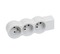 LEGRAND - Multiprise Extra-Plate à Câbler - 3 Prises avec Terre - Livrée Sans Cordon/Sans Fiche - Blanc et Gris Clair