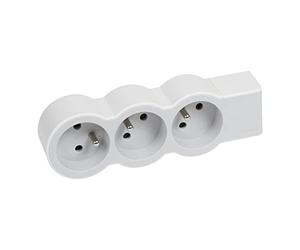 LEGRAND - Multiprise Extra-Plate à Câbler - 3 Prises avec Terre - Livrée Sans Cordon/Sans Fiche - Blanc et Gris Clair