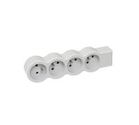 Legrand – Multiprise extra-plate à câbler 4 prises avec terre – Sans cordon/fiche, blanc/gris clair