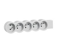 LEGRAND - Multiprise Extra-Plate à Câbler - 5 Prises avec Terre - Livrée Sans Cordon/Sans Fiche - Blanc et Gris Clair