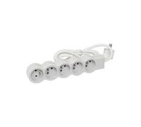 Legrand Rallonge multiprise extra-plate 5 prises 2P+T 16A 3680W 3m 1 prise à 90° blanc/gris clair