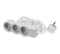 Legrand multiprise plat 3x prise, 3 mètres de câble blanc-gris 694559