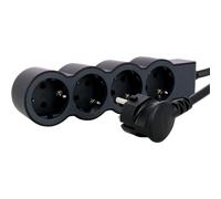 Legrand multiprise plat 4x prise, 1,5 mètre de câble noir 694553