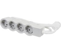 Legrand multiprise plat 4x prise, 3 mètres de câble blanc-gris 694561