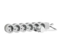 Legrand multiprise plat 6x prise, 3 mètres de câble blanc-gris 694565