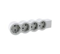 Legrand Multiprise plate 694575 – 4 prises sans câble – blanc/gris