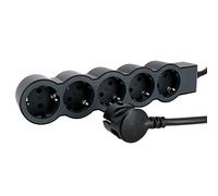 LEGRAND, Multiprise plate - 5 prises - Longueur du câble : 1,5 m - Noir/gris foncé - 694556