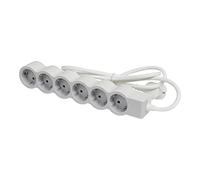 LEGRAND, Multiprise plate 694557 - 6 prises - Longueur du câble : 1,5 m - Blanc/gris