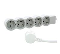 LEGRAND, Multiprise Plate 694563-5 Prises - Longueur du câble : 3 m - Blanc/Gris