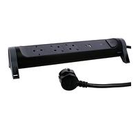 LEGRAND, Multiprise rotative, 3 Prises, multiprise, Port USB-A et USB-C, Protection Contre Les surtensions intégrée avec indicateur d'état (SPD), câble de 1,5 m, Noir/Gris foncé, 694512