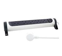 Legrand, Multiprise rotative, 5 prises, montage mural ou sur table, interrupteur marche/arrêt LED, câble de 3 m, blanc ultra blanc/gris foncé, 694538