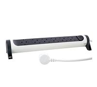Legrand Multiprise rotative 6 prises, mural/table, interrupteur LED, 1,5m, blanc/gris foncé 694533
