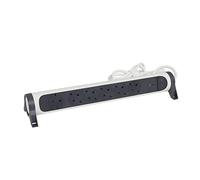 Legrand, Multiprise rotative, 6 prises, multiprise, parasurtenseur intégré avec indicateur d'état (SPD), câble de 1,5 m, blanc/gris foncé, 694509