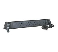 Legrand, Multiprise rotative 694513 - Multiprise - Protection contre les surtensions intégrée avec indicateur d'état (SPD), interrupteur marche/arrêt LED - Câble de 1,5 m - Noir/gris foncé