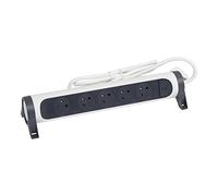 LEGRAND - Multiprise Rotative Avec Interrupteur à Voyant LED - 5 Prises Surface avec Terre - Cordon 3m - Blanc et Gris Foncé
