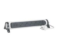 LEGRAND - Multiprise Rotative Avec Interrupteur à Voyant LED - 6 Prises Surface avec Terre - Cordon 3m - Blanc et Gris Foncé