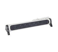 LEGRAND - Multiprise Rotative Avec Interrupteur à Voyant LED + Disjoncteur + Indicateur de Charge - 6 Prises Surface avec Terre - Cordon 1,5m - Blanc et Gris Foncé
