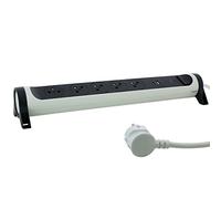 Rallonge multiprise rotative avec 5 prises de courant surface, parafoudre et usb type-a+ type-c - blanc et gris foncé - Legrand