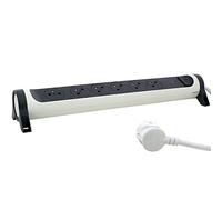 Legrand Rallonge 6 prises 2P+T en surface avec interrupteur, cordon 1,5 m, parafoudre - Blanc/Noir