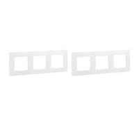 Legrand Niloé 665003 NL-Plaque pour interrupteur avec 3 entrées, Blanc (Lot de 2)