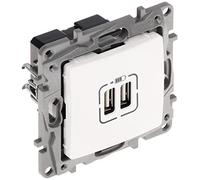 Legrand Prise de courant encastrable Niloe 764594 Double USB Blanc avec cadre